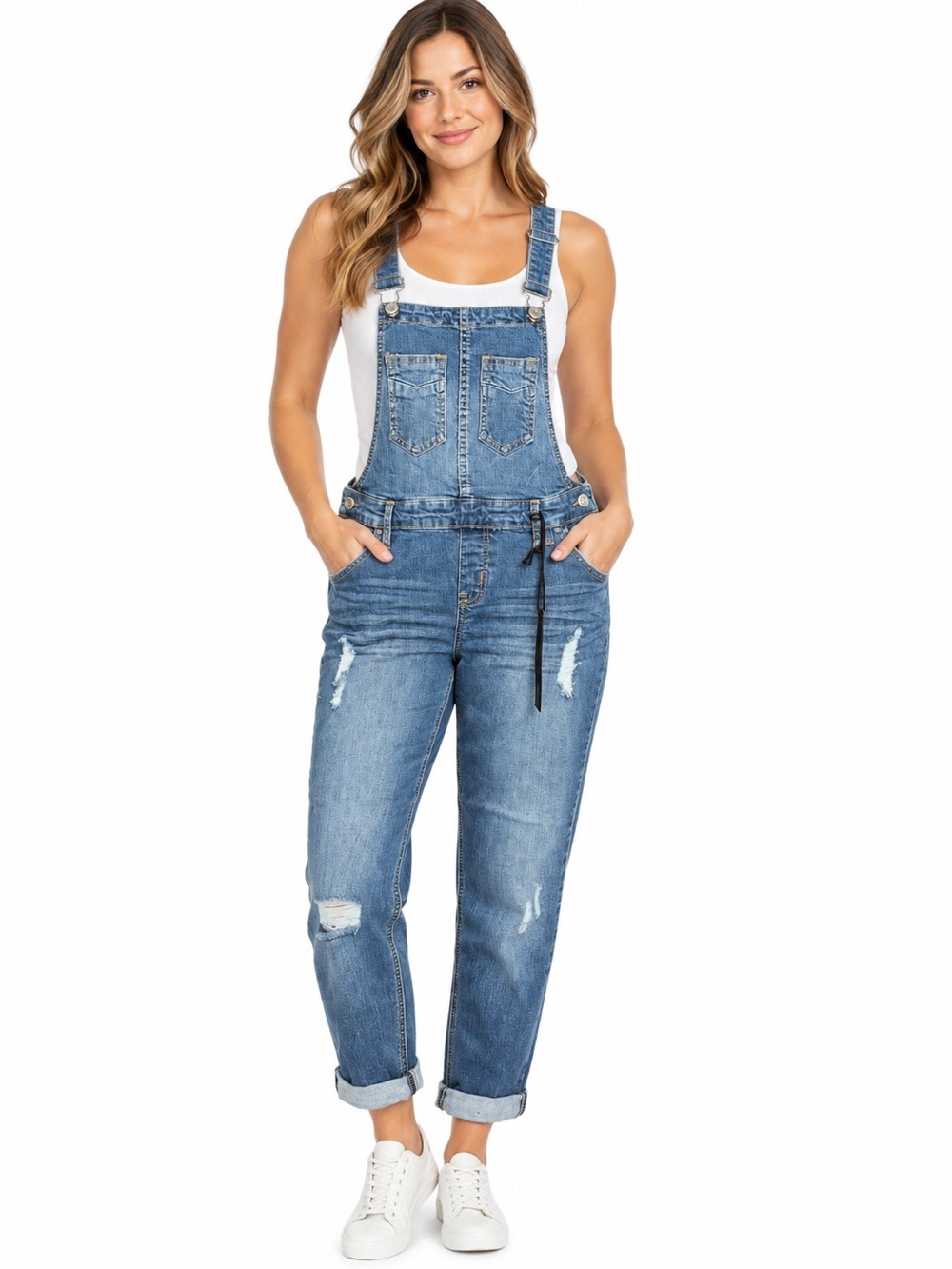 Klique B Boyfriend Denim Overalls Women’s Size 0 Distressed NWT